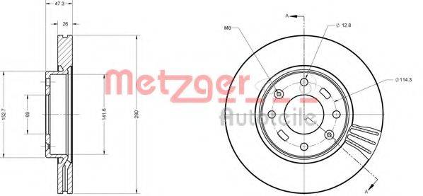 Тормозной диск METZGER 6110360