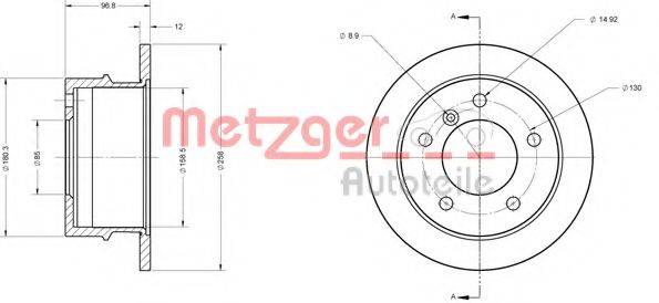 Тормозной диск METZGER 6110368
