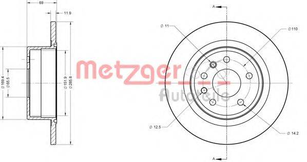 METZGER 6110369 Тормозной диск