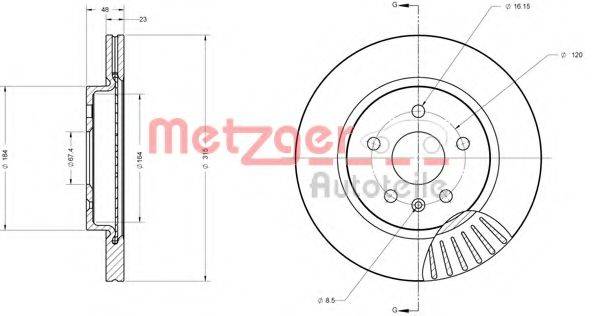 Тормозной диск METZGER 6110371
