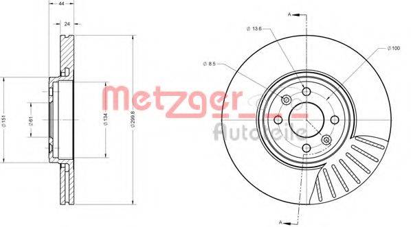 Тормозной диск METZGER 6110377