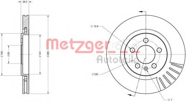 Тормозной диск METZGER 6110385