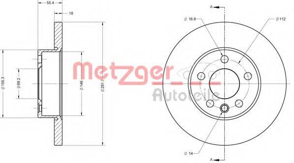 Тормозной диск METZGER 6110414