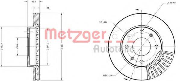 METZGER 6110433 Тормозной диск