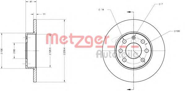 Тормозной диск METZGER 6110450