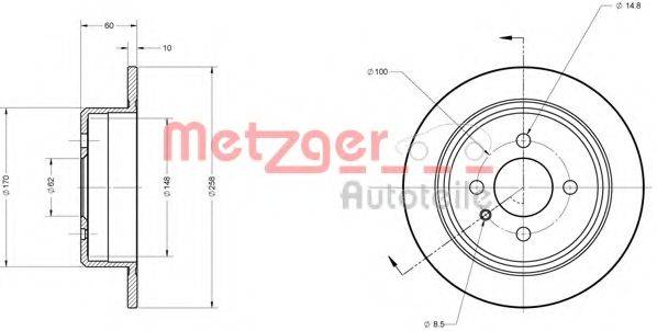 Тормозной диск METZGER 6110451