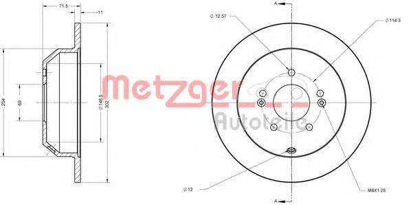 Тормозной диск METZGER 6110460