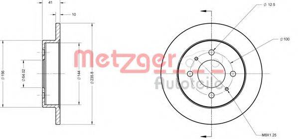 Тормозной диск METZGER 6110509