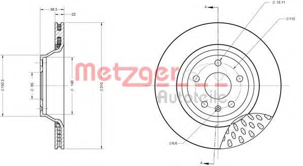 METZGER 6110512 Тормозной диск