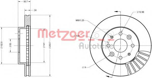 Тормозной диск METZGER 6110538