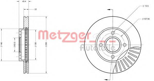 METZGER 6110586 Тормозной диск