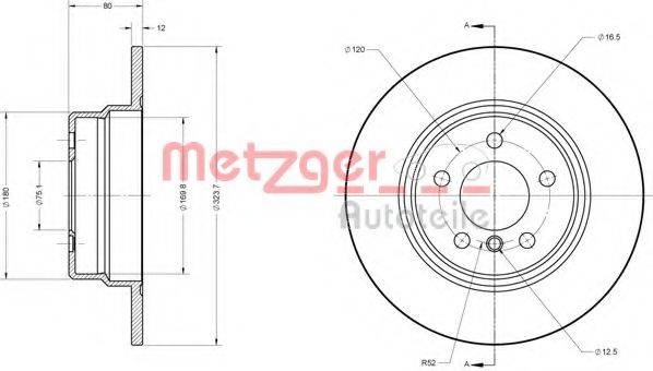 Тормозной диск METZGER 6110606