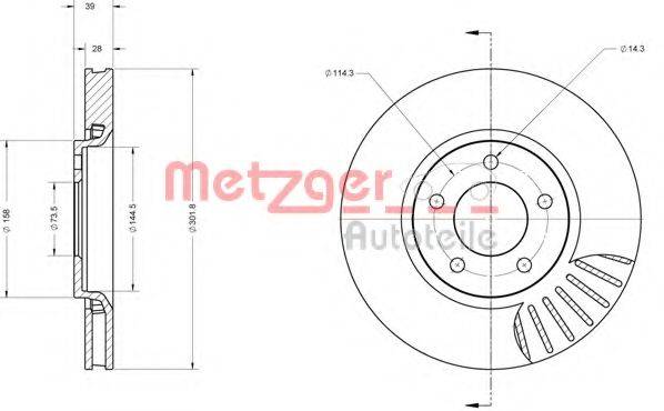 METZGER 6110622 Тормозной диск