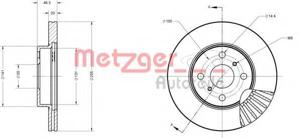 METZGER 6110660 Тормозной диск