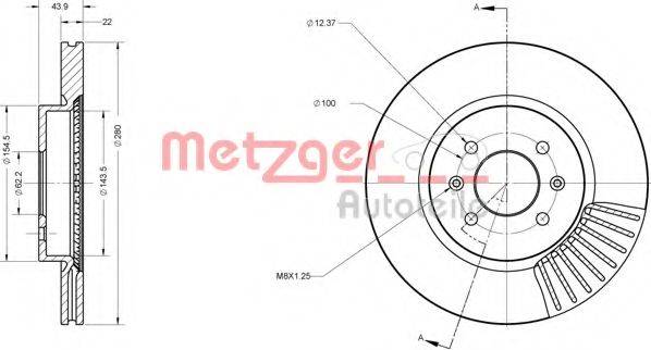 Тормозной диск METZGER 6110679