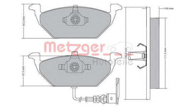 METZGER 1170002 Комплект тормозных колодок, дисковый тормоз