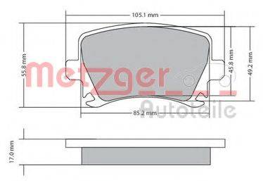 METZGER 1170005 Комплект тормозных колодок, дисковый тормоз
