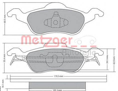 METZGER 1170038 Комплект тормозных колодок, дисковый тормоз