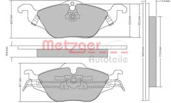 METZGER 1170063 Комплект тормозных колодок, дисковый тормоз