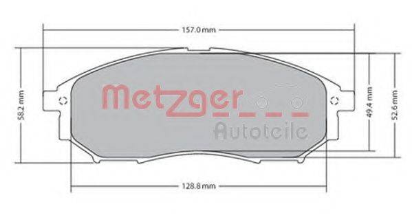 Комплект тормозных колодок, дисковый тормоз METZGER 1170101