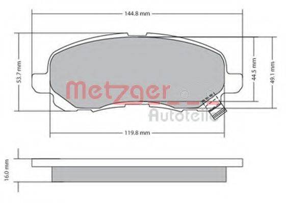 METZGER 1170133 Комплект тормозных колодок, дисковый тормоз