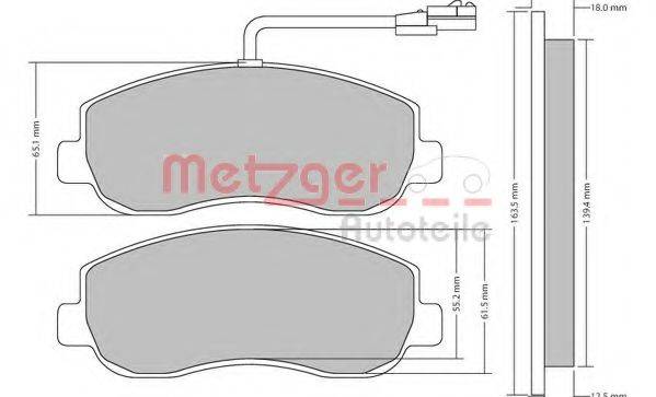 METZGER 1170148 Комплект тормозных колодок, дисковый тормоз