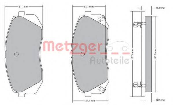 METZGER 1170186 Комплект тормозных колодок, дисковый тормоз