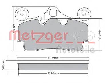 METZGER 1170191 Комплект тормозных колодок, дисковый тормоз
