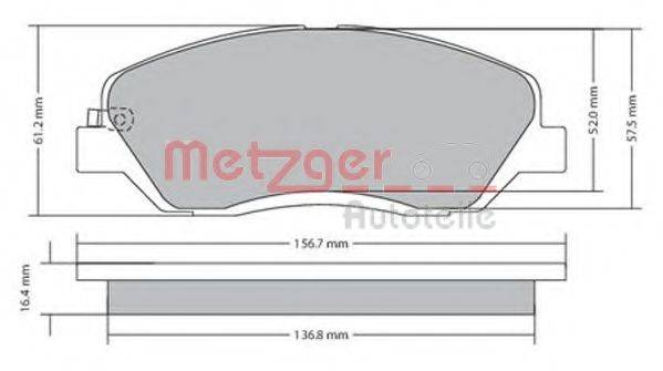 METZGER 1170205 Комплект тормозных колодок, дисковый тормоз