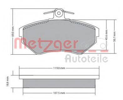 METZGER 1170214 Комплект тормозных колодок, дисковый тормоз