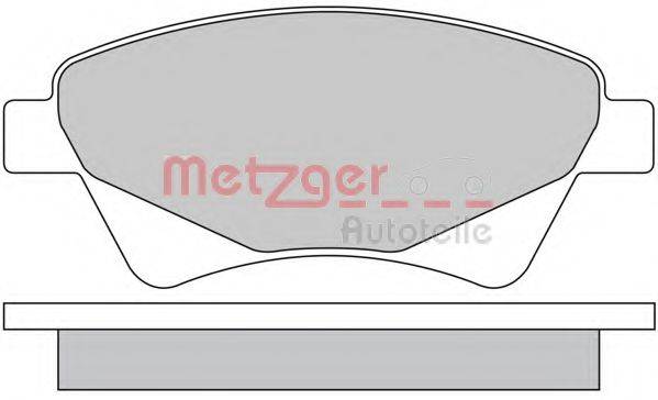 Комплект тормозных колодок, дисковый тормоз METZGER 1170255