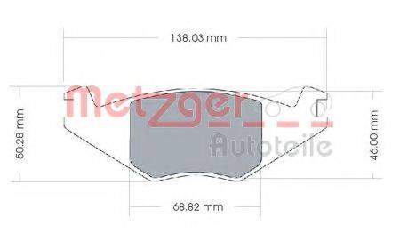 METZGER 1170257 Комплект тормозных колодок, дисковый тормоз