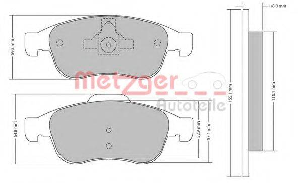 METZGER 1170265 Комплект тормозных колодок, дисковый тормоз