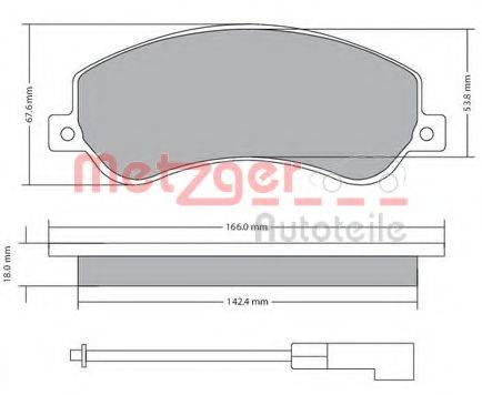 Комплект тормозных колодок, дисковый тормоз METZGER 1170290