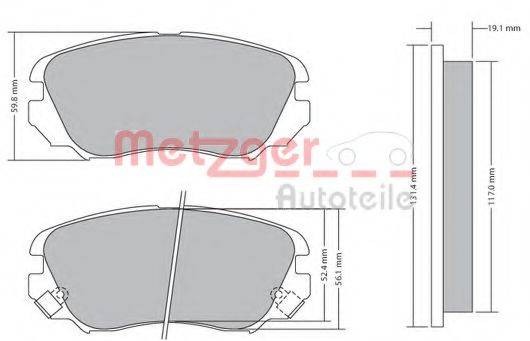 METZGER 1170291 Комплект тормозных колодок, дисковый тормоз