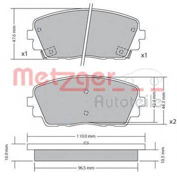 METZGER 1170361 Комплект тормозных колодок, дисковый тормоз
