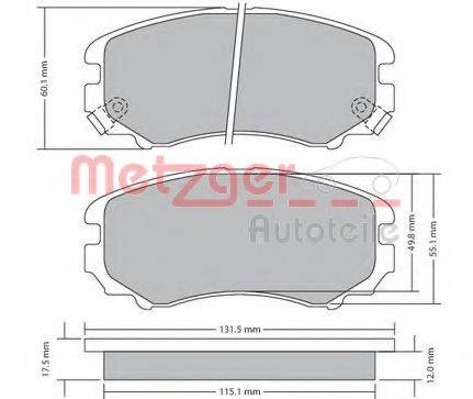 METZGER 1170379 Комплект тормозных колодок, дисковый тормоз
