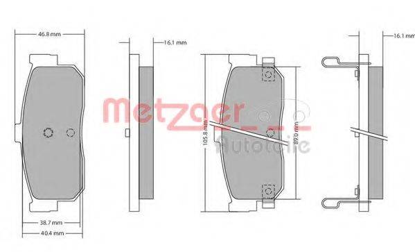 METZGER 1170387 Комплект тормозных колодок, дисковый тормоз