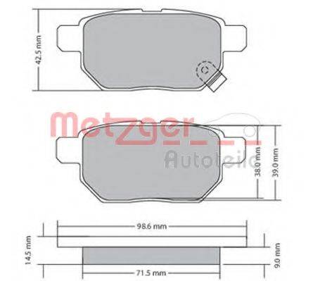 METZGER 1170444 Комплект тормозных колодок, дисковый тормоз