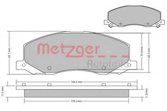 METZGER 1170468 Комплект тормозных колодок, дисковый тормоз