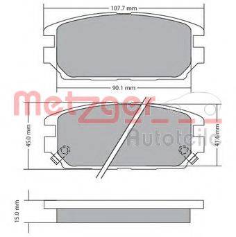 METZGER 1170475 Комплект тормозных колодок, дисковый тормоз