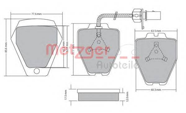 METZGER 1170478 Комплект тормозных колодок, дисковый тормоз