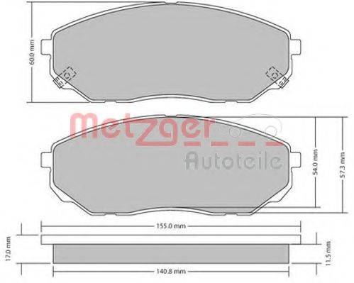 METZGER 1170539 Комплект тормозных колодок, дисковый тормоз