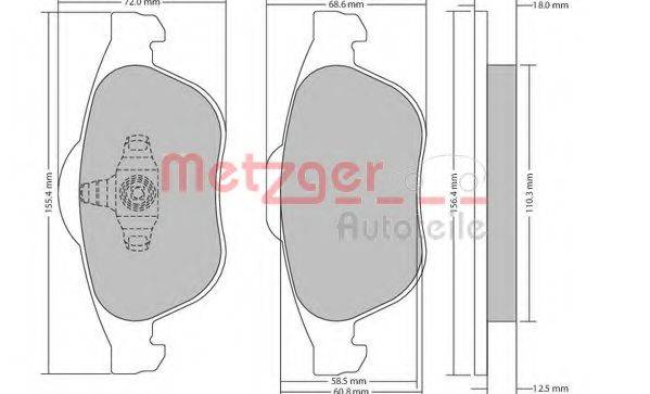 METZGER 1170556 Комплект тормозных колодок, дисковый тормоз