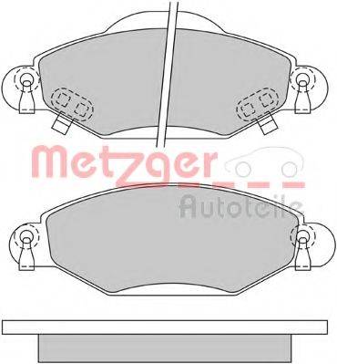 Комплект тормозных колодок, дисковый тормоз METZGER 1170632