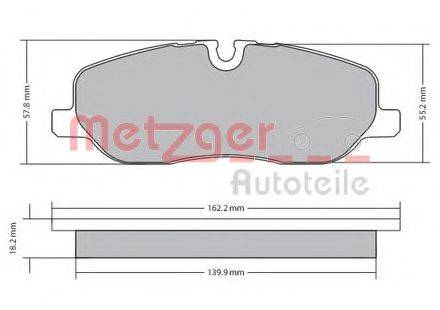 METZGER 1170668 Комплект тормозных колодок, дисковый тормоз