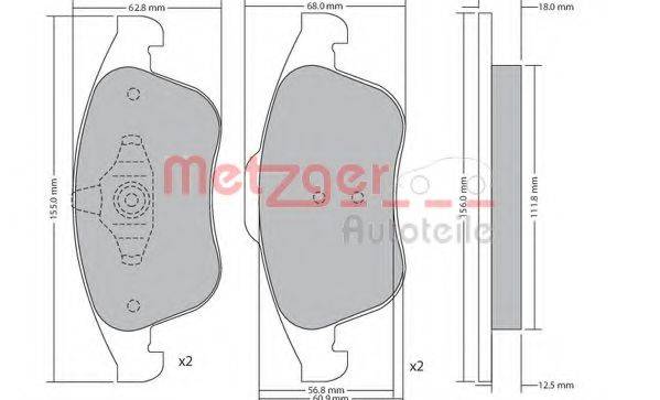 METZGER 1170672 Комплект тормозных колодок, дисковый тормоз
