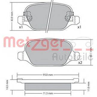 METZGER 1170680 Комплект тормозных колодок, дисковый тормоз