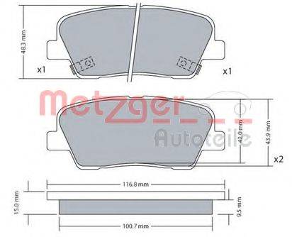 METZGER 1170687 Комплект тормозных колодок, дисковый тормоз