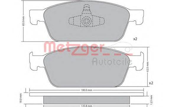 METZGER 1170689 Комплект тормозных колодок, дисковый тормоз